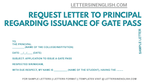 Darnell mcfadden, as an experienced administrator and educator i read your listing on monster.com with interest. Request Letter To Principal Regarding Issuance Of Gate Pass Letters In English
