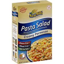 Add the pasta, tomatoes, lettuce, onion, herbs and half of the crumbled bacon to the bowl with the dressing. Sam Mills Pasta Salad Creamy Parmesan Shop Market Basket