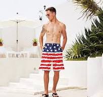 Mens Swim Trunks for Men, Vintage American Flag Mens Board ...