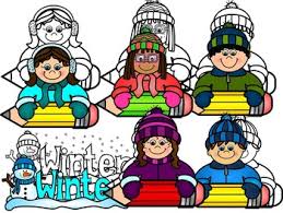 You have the choice ! Free Winter Kids Pencil Toppers Clip Art Commercial Use Colour And Black White