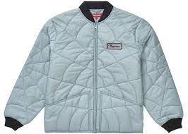 Supreme Spider Web Quilted Work Jacket Ice In 2021 Work Jackets Jackets Quilted