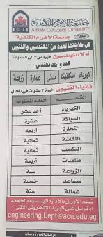 تأسست جامعة الاهرام الكندية عام 2005 وهي جامعة خاصة غير هادفة للربح تابعة لمؤسسة الأهرام يرأسها حالياً الدكتور فاروق اسماعيل وتعمل الجامعة نظام الساعات المعتمدة والذي يعمل. ÙˆØ¸Ø§Ø¦Ù ÙÙ†ÙŠØ© ÙˆÙ‡Ù†Ø¯Ø³ÙŠØ© Ù„Ø¯ÙŠ Ø¬Ø§Ù…Ø¹Ø© Ø§Ù„Ø§Ù‡Ø±Ø§Ù… Ø§Ù„ÙƒÙ†Ø¯ÙŠØ©