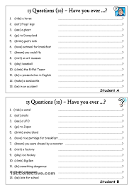13 Questions 10 Have You Ever This Or That Questions Middle School Grammar Worksheets Have You Ever Questions