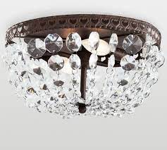 Clarissa glass drop extra large flushmount antique silver. Mia Crystal Flush Mount Pottery Barn