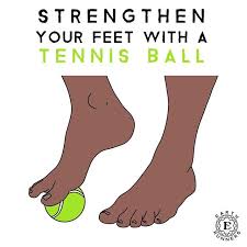 Many Foot Injuries Can Be Prevented By Strengthening Your Feet Just As Many People Use A Foam Roller To Help Soothe Mu Tennis Ball Ankle Exercises Foot Injury