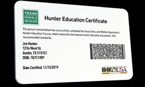Renewal of driver license with motorcycle (with or without changing address): Replacement Texas Hunter Education Card Huntingsmart