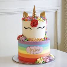 Wrap cake layers in two layers of saran wrap. Unicorn Rainbow Two Tier Cake Customzied Kids Birthday Cake Pandoracake Ae