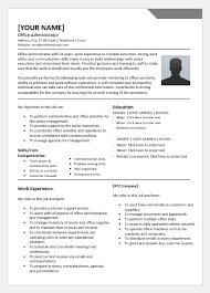 An administrator is the key component of success for any active office or business. Office Administrator Resume Template For Word Word Excel Templates