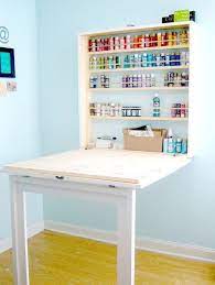 Diy Fold Out Desk From Bubble Wrapp D Decoist Craft Paint Storage Home Diy Home Decor