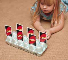 As you see in the picture, i used light gray for the outside and light blue for the inside. 3 Different Playing Card Holders For Little Hands Playing Card Holder Kids Playing Fun