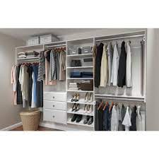 I presume the carpet ends @ the bath, then the closet, so esthetically, i would continue the flooring the way it flows, vs having carpet, tiles, then carpet again. Closet Evolution Dual Tower 96 In W 120 In W Classic White Wood Closet System Wh34 The Home Depot