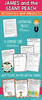 James And The Giant Peach Activities And Projects Distance Learning Reading Response Activities Common Core Activities Reading Response