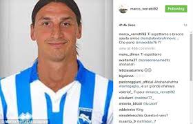 Despite coming onto the radar of clubs such as inter and ac milan during his teenage. Marco Verratti Jokingly Bids To Convince Zlatan Ibrahimovic To Snub Manchester United For Pescara Daily Mail Online
