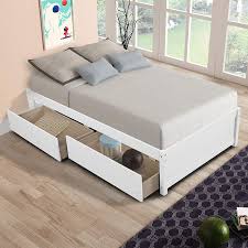 Building this bed frame with drawers is so practical. Amazon Com Twin Platform Bed Frame With Storage Drawers Solid Pine Wood Daybed For Kids Teen Easy Assembly White Furniture Decor