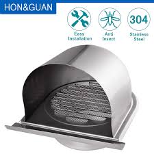 Complete stainless steel hood set; 4 100mm Waterproof Stainless Steel Vent Cap Grille Ventilation Hood Anti Corrosion Air Exhaust Extractor For Wall Outlet Cover Air Conditioner Parts Aliexpress
