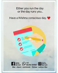 Either You Run The Day Or The Day Runs You In Hindi Image May Contain Text Hare Krishna Lord Krishna Krishna