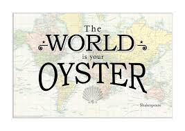 Travel Quote Map Print The World Is Your Oyster