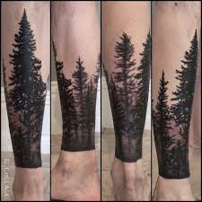 Pin By Yannick Magyar On Tattu Forest Tattoos Silhouette Tattoos Tree Leg Tattoo