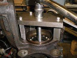 Front Wheel Bearing Puller By Steven Vine Homemade Bearing Puller Fabricated From Steel Threaded Rod And Hardware Homemade Tools Homemade Wheels And Tires