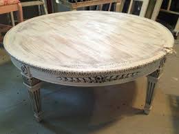 Round wooden coffee table & coffee table stand. Round Coffee Table Shabby White Ivory Distressed Finish Kalkmaling Sofabord Hvid