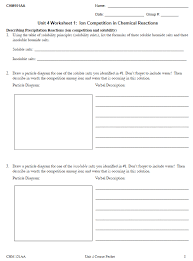 Chemical reactions review worksheets & teaching resources. Chm151aa Name Date Group Unit 4 Worksheet 1 L Chegg Com