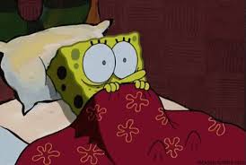 Scared Spongebob Gif Sponge Bob Scared Bed Discover Share Gifs
