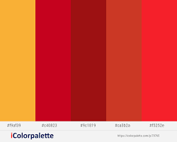 Sea Buckthorn Monza Tamarillo Persian Red Torch Red Color Scheme Icolorpalette Red Colour Palette Color Swatches Color Pallets