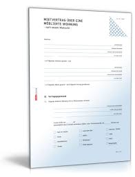 Die wohnung soll ihr spätestens zum 01 09 2019 zur verfügung stehen. Mietvertrag Moblierte Wohnung Muster Zum Download
