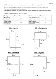 Work out the missing lengths around the edge of the compound shape. Area And Perimeter Of Compound Composite Shapes Differentiated Probems Teaching Resources