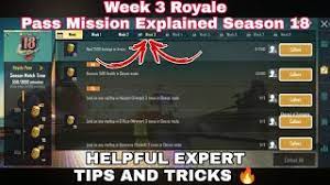 Season 18 Week 3 Royale Pass Mission Explained Pubg Mobile Week 3 All Rp Missions Pubg Season 18 Youtube