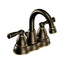 To wash your hands and face or rinse some things, a large spout is not needed, so sink faucets are usually smaller. Moen Banbury 4 In Centerset 2 Handle High Arc Bathroom Faucet In Mediterranean Bronze Ws84913brb The Home Depot