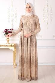 Payetli Gold Tesettur Abiye Muslim Outfits Gold Evening Dresses Dresses