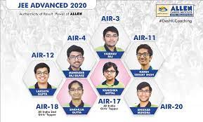 The jee advanced paper was on the 27th of september. Jee Advanced 2020 Result 2 Of Allen S Classroom Students In Top 10 And 7 In Top 20 My Exam Edublog Of Allen Career Institute
