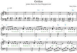 Easy Piano Sheet Music Harry Styles Golden Sheet Music Piano Sheet Music Easy Piano Sheet Music