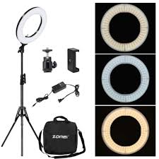 1 Zomei Dimmable Photography Photographic Studio Ring Light 3200 5600k Led Lighting Phone Adapter Makeup For Live Broadcast Video In Photographic Lighting From Consumer Electronics Rack Hanging Bag