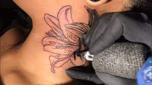 Black And Grey Lily Tattoo Time Lapse Youtube