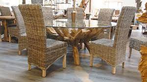 Wow Our Fantastic Teak Root 8 Seater Dining Set Features Our Stunning 180cm Large Round Root Table With Tempered Safety Dining Table Dining Top Kitchen Table