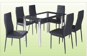 This dining set includes a table, four side chairs and bench. 6 Chair Dining Table With Glass Top Cebu Appliance Center