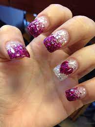 Purple Glitter Faded Nails Acrylicnailsshort Glitter Fade Nails Faded Nails Nail Designs Glitter