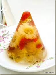 Chrysanthemum Tea Jelly With Goji Berries Chrysanthemum Tea Jelly Desserts Goji Berries
