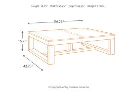 Since most sofas have a seat height of about 17 to 19 inches, standard coffee tables are about 16 to 18 inches tall. Watson Coffee Table Ashley Furniture Homestore