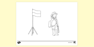 Click to view full image! Free New Zealand Beach Flag Lifeguard On Duty Colouring Sheet