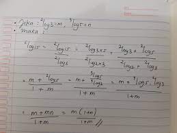 The logarithmic function the inverse logarithm (or anti logarithm) is calculated by raising the base b to the logarithm y: Diketahui 2log 3 M Dan 3log5 N Maka Nilai 6log 15 Adalah Brainly Co Id