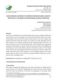 Emergent readers use picture cues. Calameo Using Phonic Method To Improve Poor Reading Ability Of Pupils At Techiman Senior High School Form One