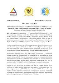 This article looks at the typical content of. Bilateral Suhakam Human Rights Commission Of Malaysia Facebook