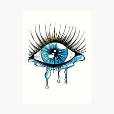 Human eyes illustration, drawing art crying painting sadness, eyes, watercolor painting, ink png. Crying Eye Wall Art Redbubble
