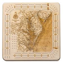 Chesapeake Bay Topographic Cribbage Board