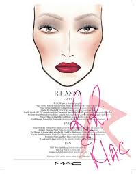 How To Look Like Rihanna Mac Rihanna Face Chart Xoxo Emmy
