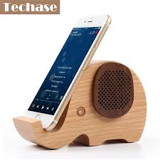 Techase Wooden Mobile Phone Holder With Bluetooth Speaker Animal Design Phone Stand Telefon Tutucu For Ip Bluetooth Speakers Design Phone Holder Speaker Design