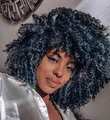 Pin By Melena A On Afro Cuteness Dyed Natural Hair Temporary Hair Dye Blue Natural Hair